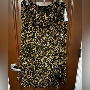 Skies Are Blue Navy and Yellow Floral Maxi Skirt